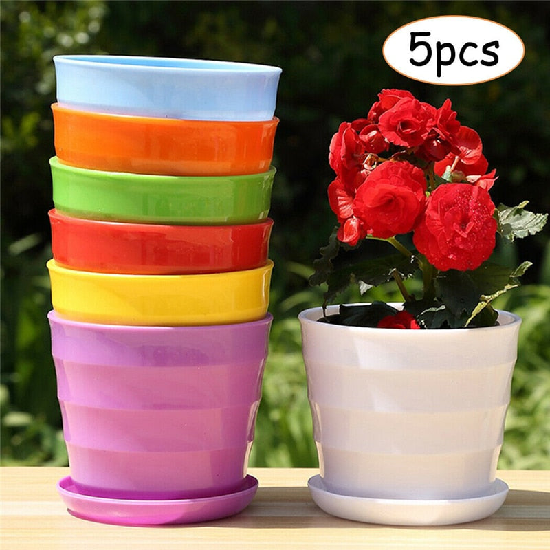 miniature plastic plant pots 5Pcs Creative Colorful Resin Mini Succulent Flower Pot Gloss Planter H – Change Yard