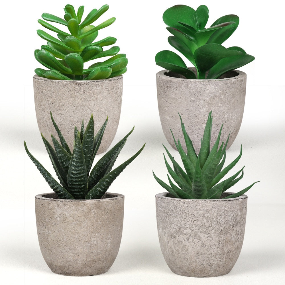 potted plant fake Mini Artificial Aloe Plants Bonsai Small Simulated Tree Pot Plants Fak – Change Yard