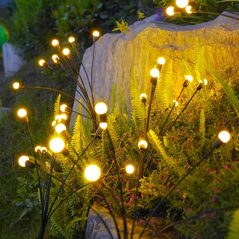 Solar Outdoor Light LED firefly lamp Garden Decoration Waterproof Garden Home Lawn Fireworks Light floor New Year Christmas