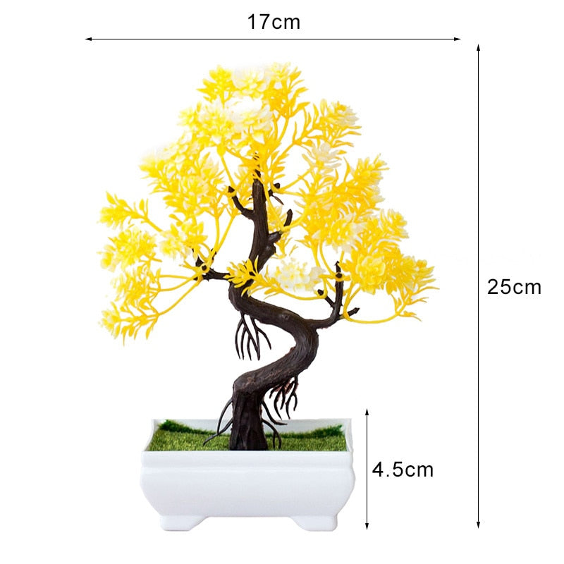 Artificial Plants Bonsai Small Tree Simulation Pot Plants Fake Flowers Table Potted Ornaments Home Decoration Hotel Garden Decor