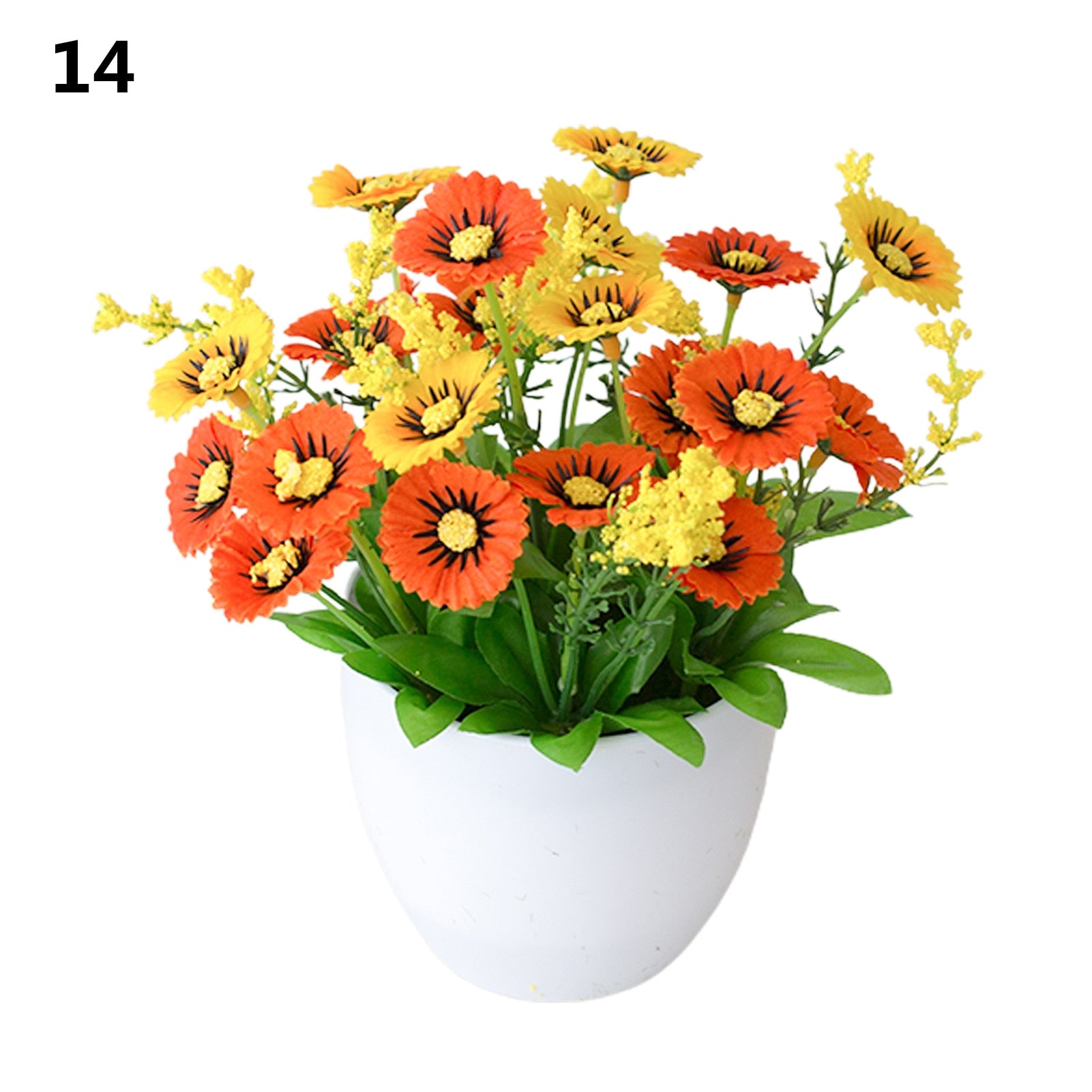 1Pc Artificial Chrysanthemum Bonsai Potted Plant Landscape Home Floral Decor Artificial Flowers Bright Color Fake Plants Potted