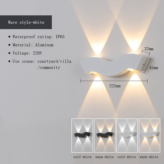 IP65 outdoor waterproof wall light 220V 4W/6W/7W LED light villa park courtyard porch light sconce decorative lighting