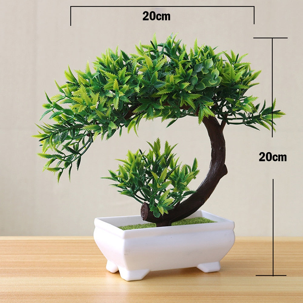 Artificial Plants Bonsai Small Tree Simulation Pot Plants Fake Flowers Table Potted Ornaments Home Decoration Hotel Garden Decor