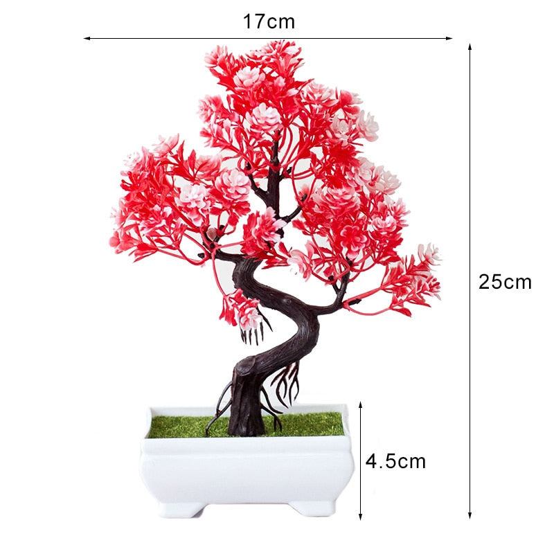 Artificial Plants Bonsai Small Tree Simulation Pot Plants Fake Flowers Table Potted Ornaments Home Decoration Hotel Garden Decor