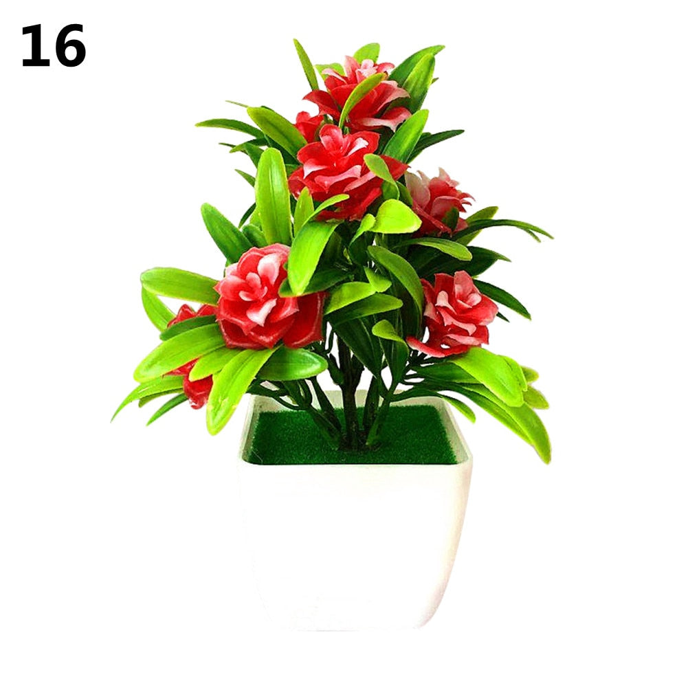 1Pc Artificial Chrysanthemum Bonsai Potted Plant Landscape Home Floral Decor Artificial Flowers Bright Color Fake Plants Potted