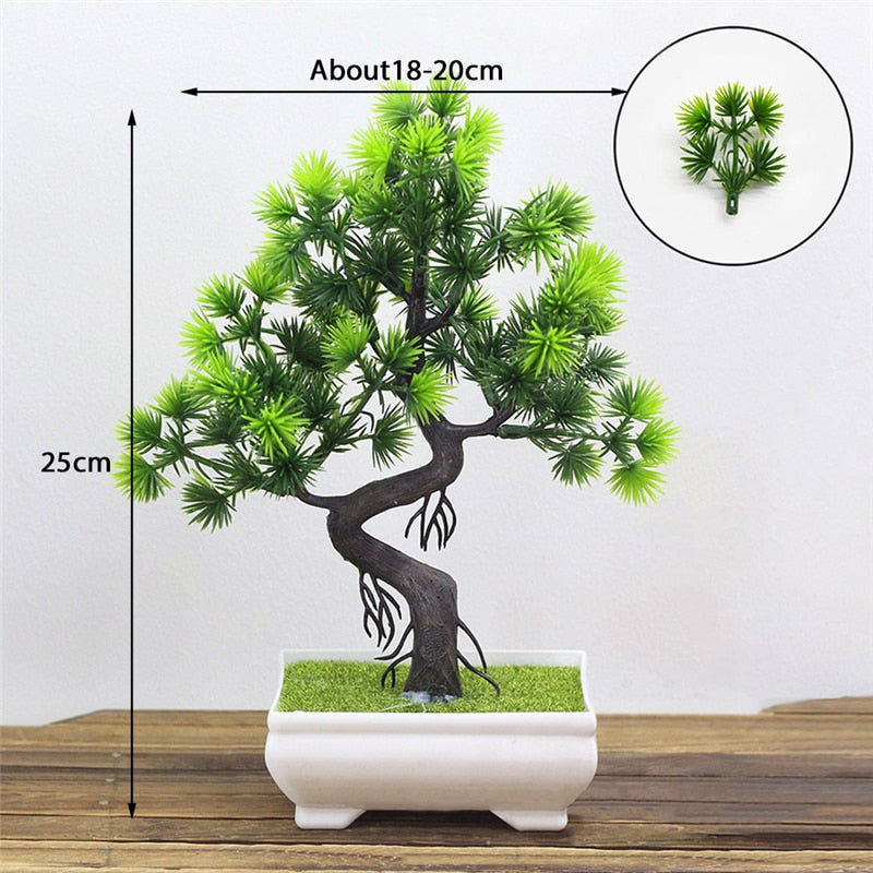 Artificial Plants Bonsai Small Tree Simulation Pot Plants Fake Flowers Table Potted Ornaments Home Decoration Hotel Garden Decor