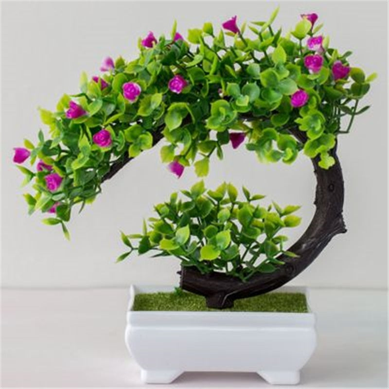 Artificial Plants Bonsai Small Tree Simulation Pot Plants Fake Flowers Table Potted Ornaments Home Decoration Hotel Garden Decor