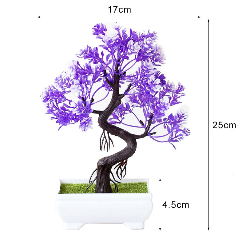 Artificial Plants Bonsai Small Tree Simulation Pot Plants Fake Flowers Table Potted Ornaments Home Decoration Hotel Garden Decor