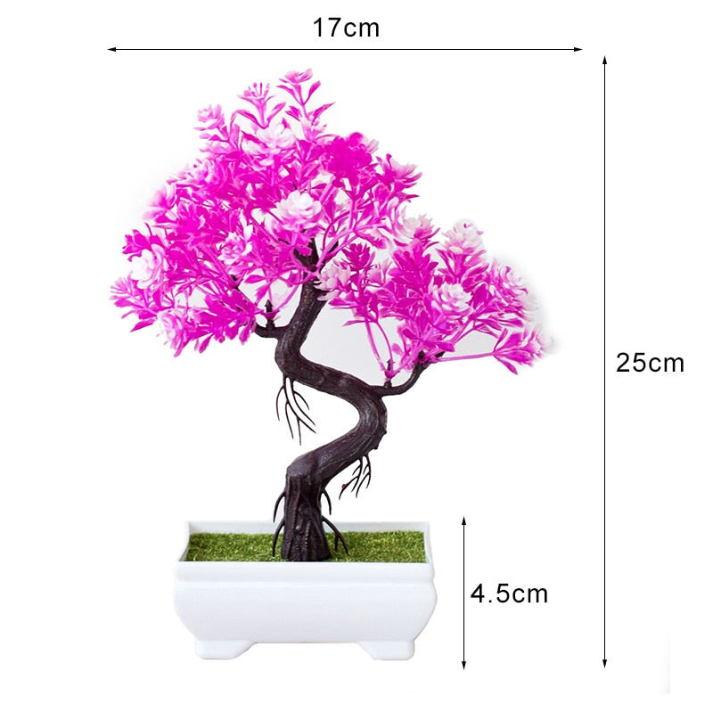 Artificial Plants Bonsai Small Tree Simulation Pot Plants Fake Flowers Table Potted Ornaments Home Decoration Hotel Garden Decor