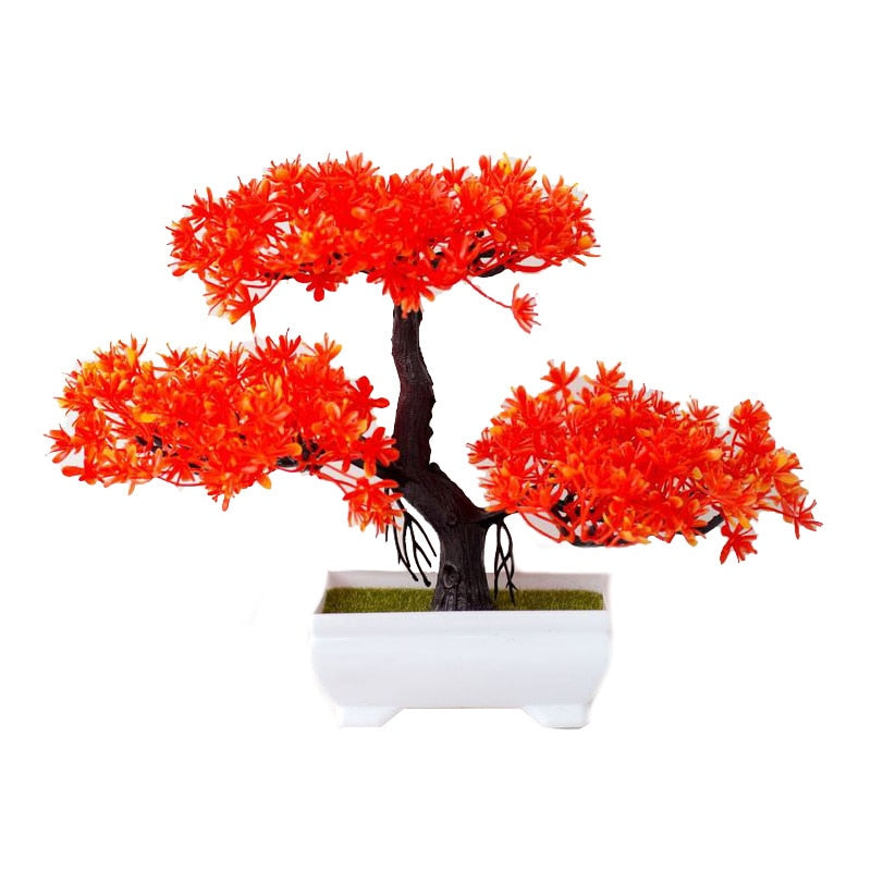 Artificial Plants Bonsai Small Tree Simulation Pot Plants Fake Flowers Table Potted Ornaments Home Decoration Hotel Garden Decor