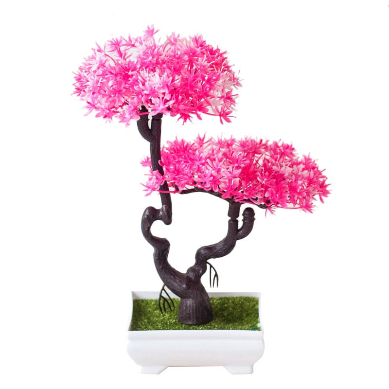 Artificial Plants Bonsai Small Tree Simulation Pot Plants Fake Flowers Table Potted Ornaments Home Decoration Hotel Garden Decor