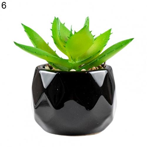 2022 NEW black ceramics Potted Artificial Green succulent plants Bonsai set fake Flower with vase Home Balcony Decoration