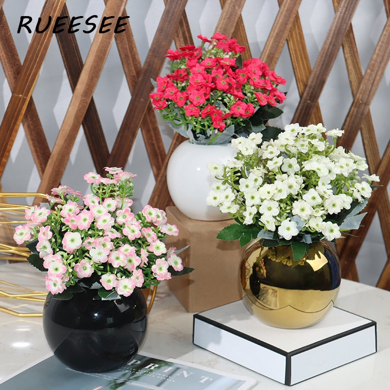 Artificial Flowers magnolia Silk Flower Office Restaurant Decoration Flower Arrangements For DIY Garden Office  Home Plants