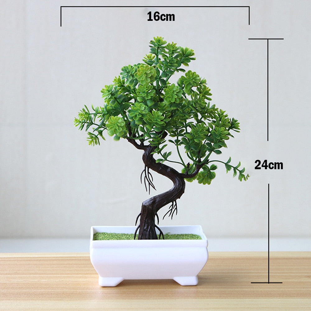 Artificial Plants Bonsai Small Tree Simulation Pot Plants Fake Flowers Table Potted Ornaments Home Decoration Hotel Garden Decor