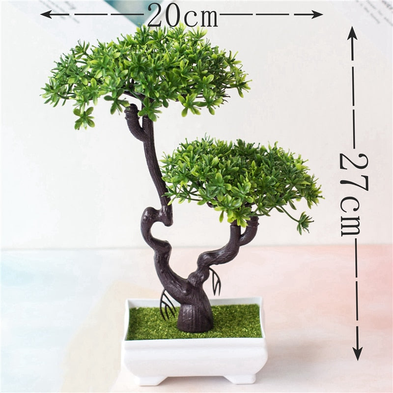 Artificial Plants Bonsai Small Tree Simulation Pot Plants Fake Flowers Table Potted Ornaments Home Decoration Hotel Garden Decor