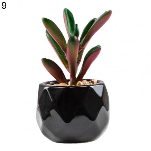 2022 NEW black ceramics Potted Artificial Green succulent plants Bonsai set fake Flower with vase Home Balcony Decoration