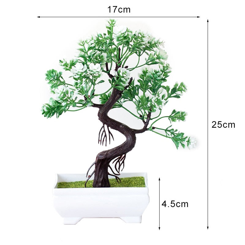 Artificial Plants Bonsai Small Tree Simulation Pot Plants Fake Flowers Table Potted Ornaments Home Decoration Hotel Garden Decor