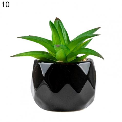 2022 NEW black ceramics Potted Artificial Green succulent plants Bonsai set fake Flower with vase Home Balcony Decoration