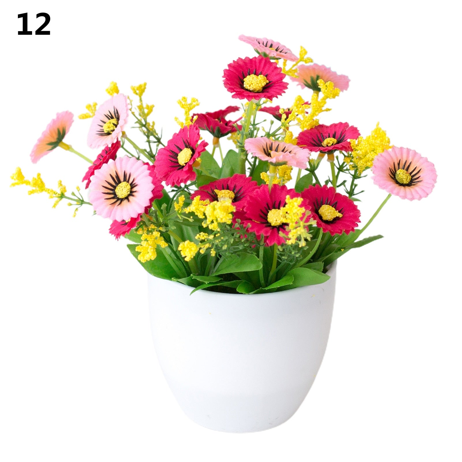 1Pc Artificial Chrysanthemum Bonsai Potted Plant Landscape Home Floral Decor Artificial Flowers Bright Color Fake Plants Potted