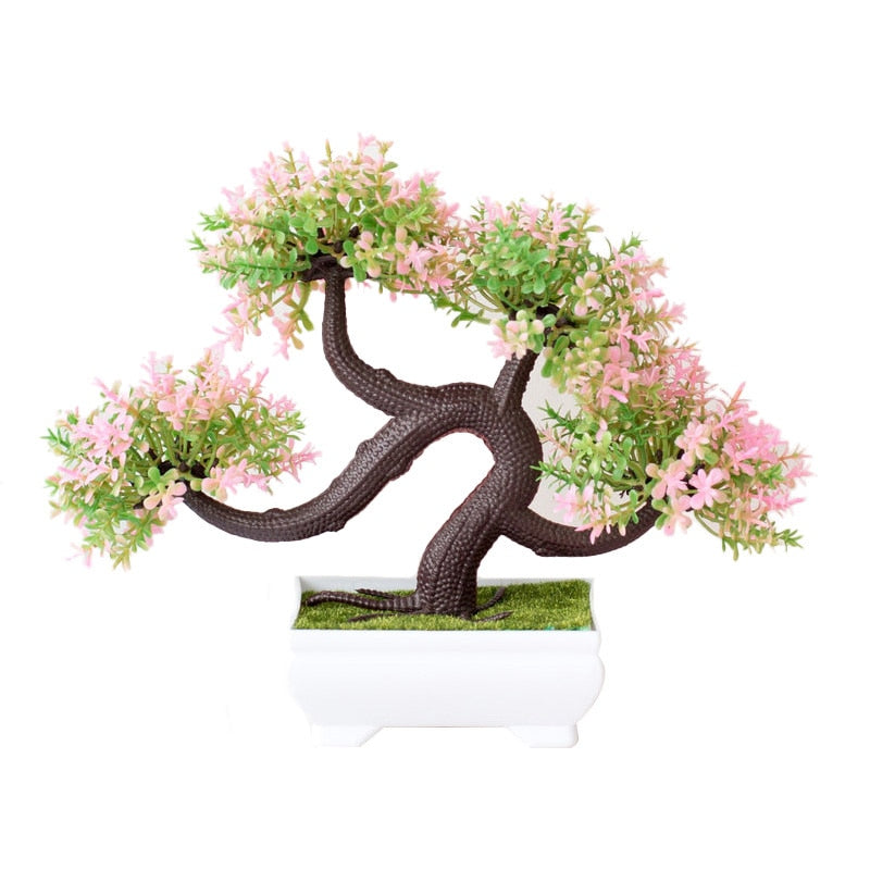 Artificial Plants Bonsai Small Tree Simulation Pot Plants Fake Flowers Table Potted Ornaments Home Decoration Hotel Garden Decor