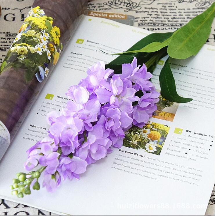 Big Artificial Hyacinth Violet flower branch fleurs artificielles for autumn fall home wedding decoration fake flowers wreath