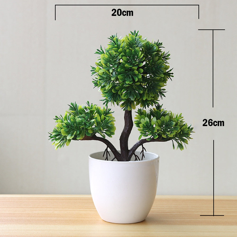 Artificial Plants Bonsai Small Tree Simulation Pot Plants Fake Flowers Table Potted Ornaments Home Decoration Hotel Garden Decor