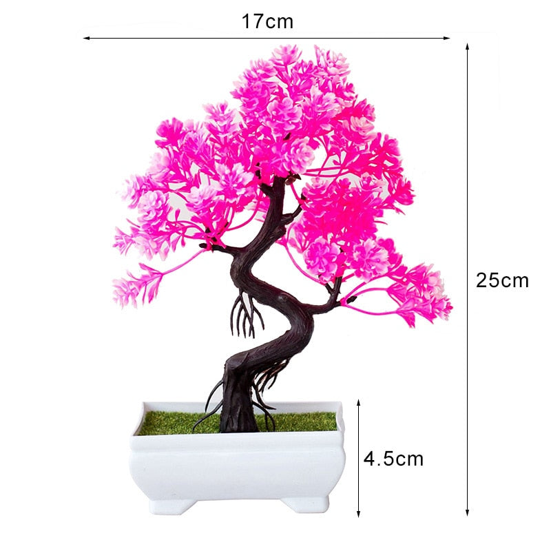 Artificial Plants Bonsai Small Tree Simulation Pot Plants Fake Flowers Table Potted Ornaments Home Decoration Hotel Garden Decor