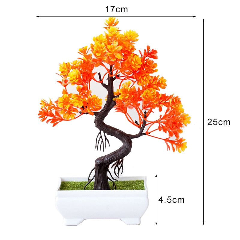 Artificial Plants Bonsai Small Tree Simulation Pot Plants Fake Flowers Table Potted Ornaments Home Decoration Hotel Garden Decor