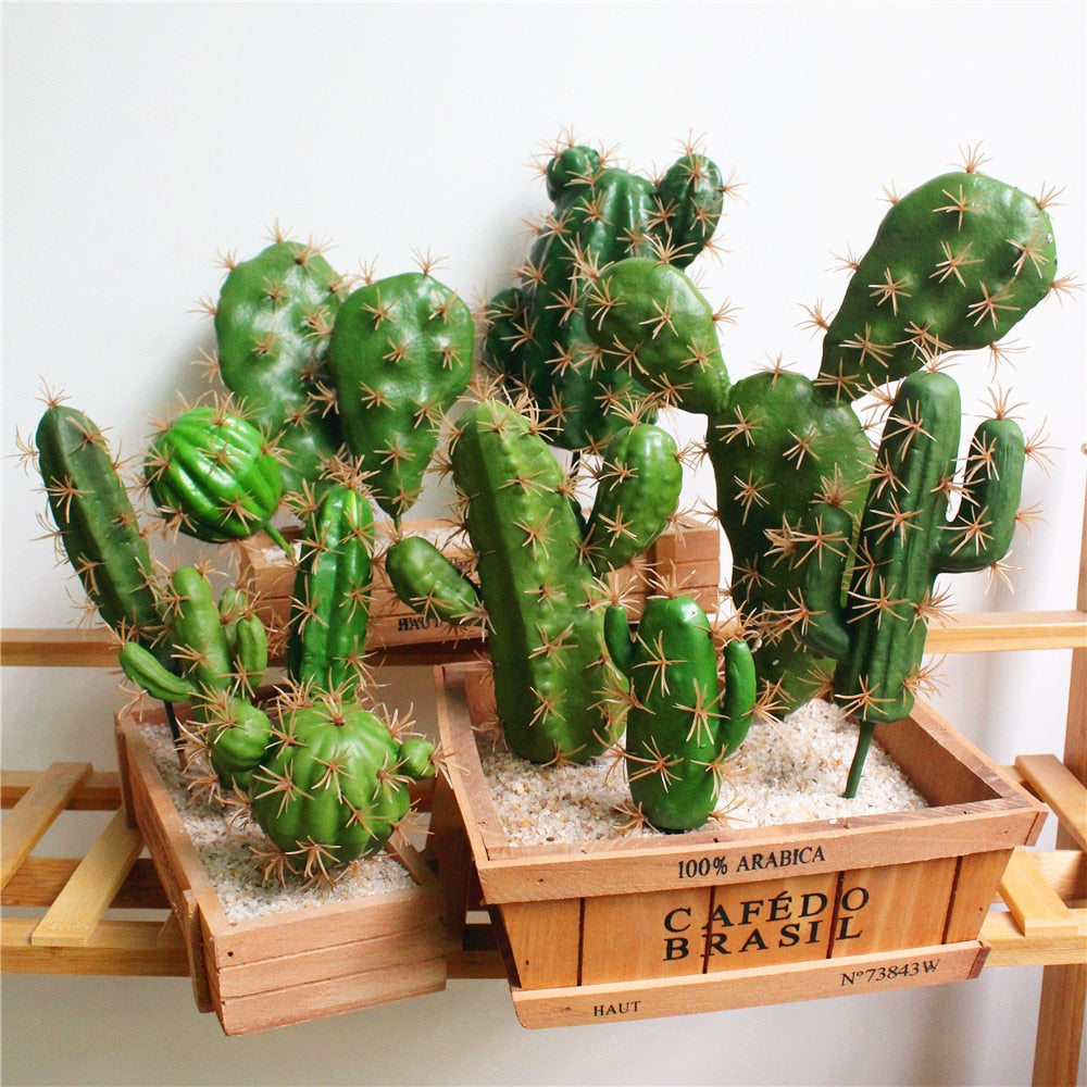 Artificial Plastic Cactus Succulents Prickly Pear Potted Plant no Pot Eco-Friendly Simulation Home Office Desktop Decoration Hot