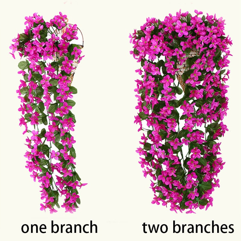 Violet Artificial Flower Party Decoration Simulation Valentine's Day Wedding Wall Hanging Basket Flower Orchid fake Flower