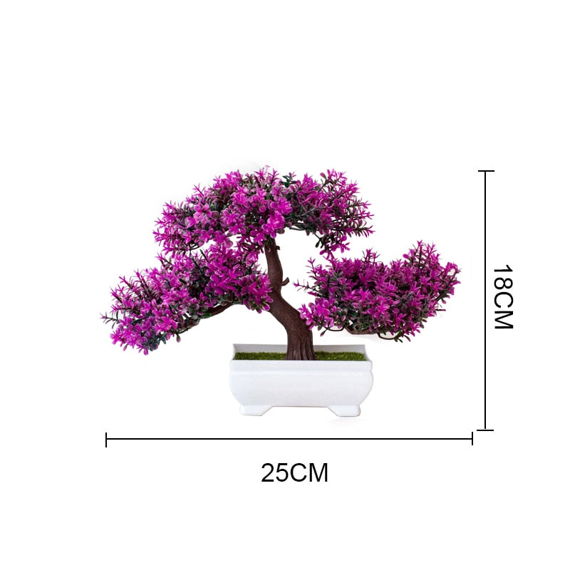 Artificial Plants Bonsai Small Tree Simulation Pot Plants Fake Flowers Table Potted Ornaments Home Decoration Hotel Garden Decor