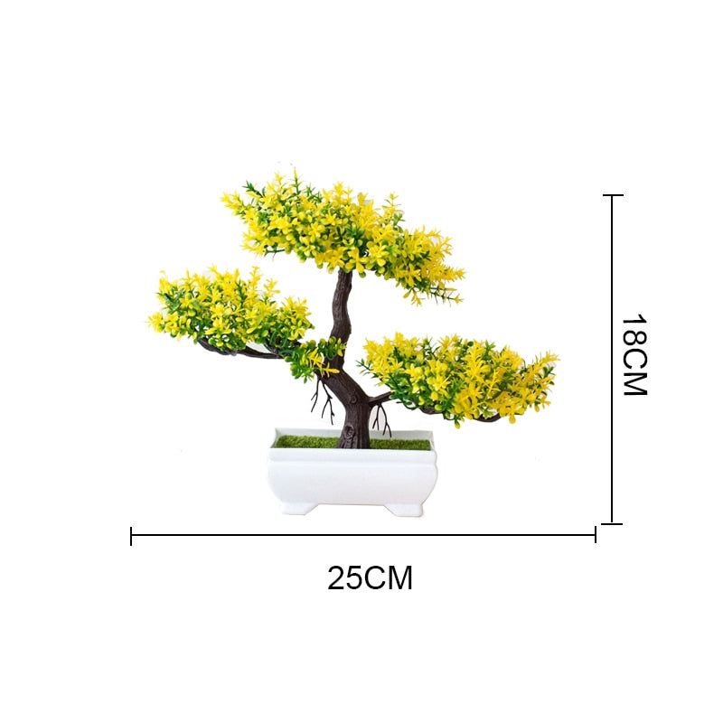 Artificial Plants Bonsai Small Tree Simulation Pot Plants Fake Flowers Table Potted Ornaments Home Decoration Hotel Garden Decor