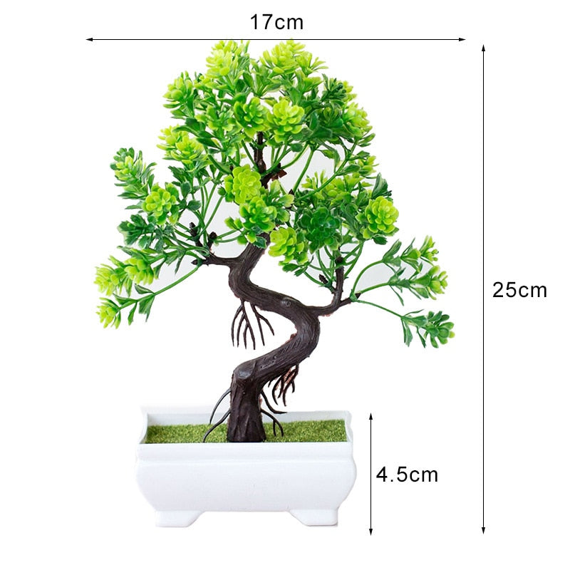 Artificial Plants Bonsai Small Tree Simulation Pot Plants Fake Flowers Table Potted Ornaments Home Decoration Hotel Garden Decor