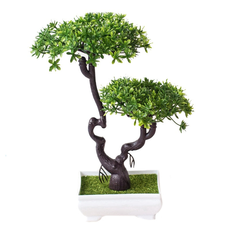 Artificial Plants Bonsai Small Tree Simulation Pot Plants Fake Flowers Table Potted Ornaments Home Decoration Hotel Garden Decor