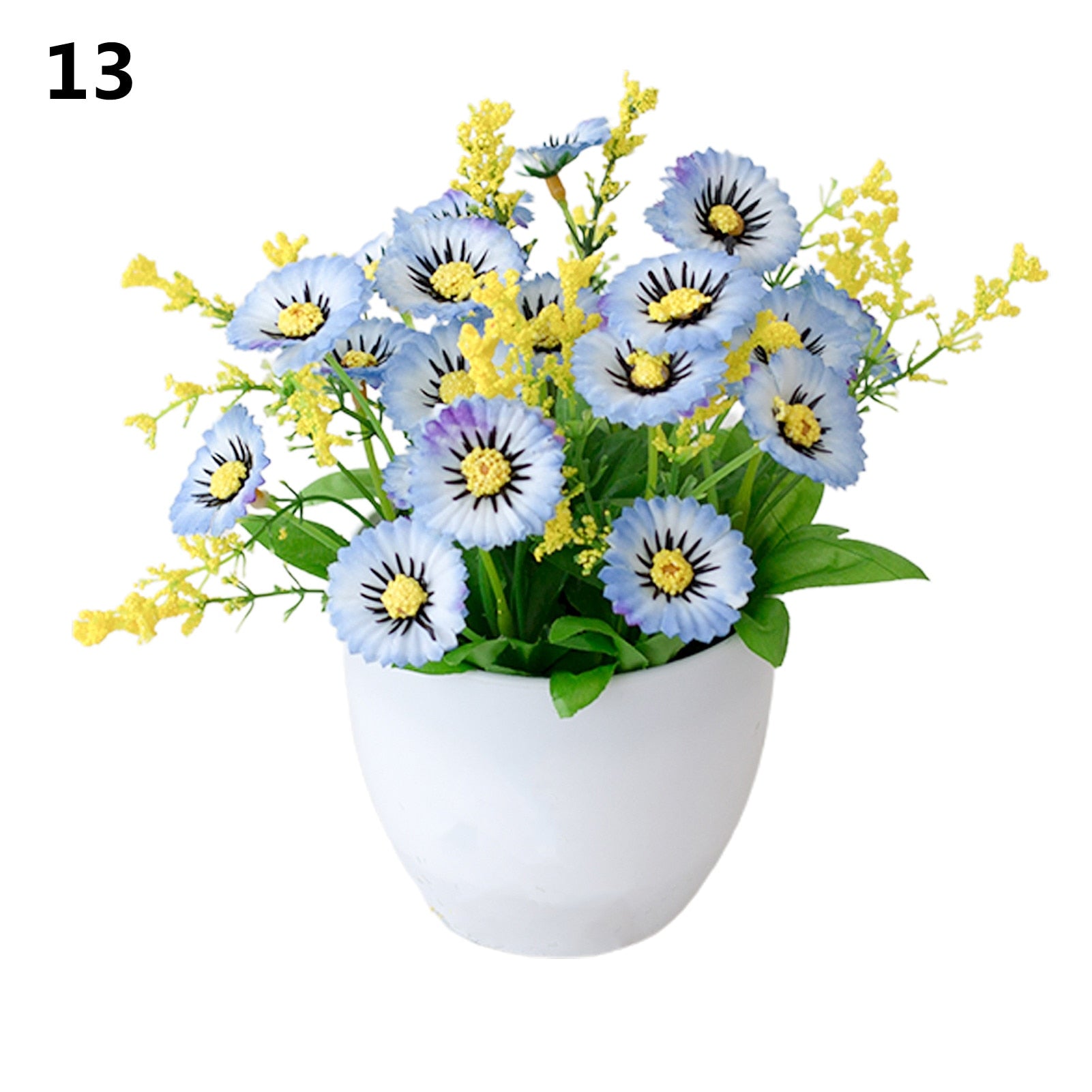 1Pc Artificial Chrysanthemum Bonsai Potted Plant Landscape Home Floral Decor Artificial Flowers Bright Color Fake Plants Potted