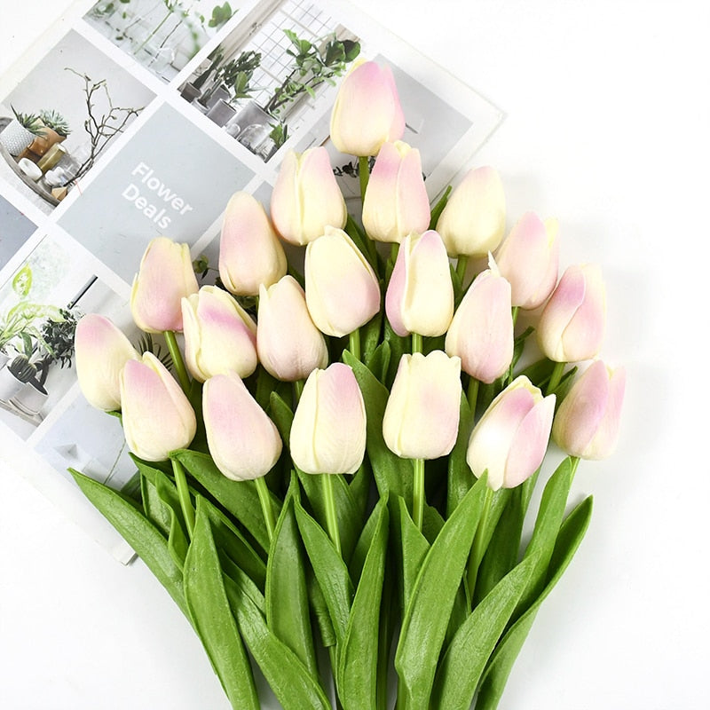 35 cm Tulip Flower Artificial Tulip Bouquet 10/5Pcs PE foam Fake Flower for wedding Ceremony Decor Home Garden Bouquet Decor