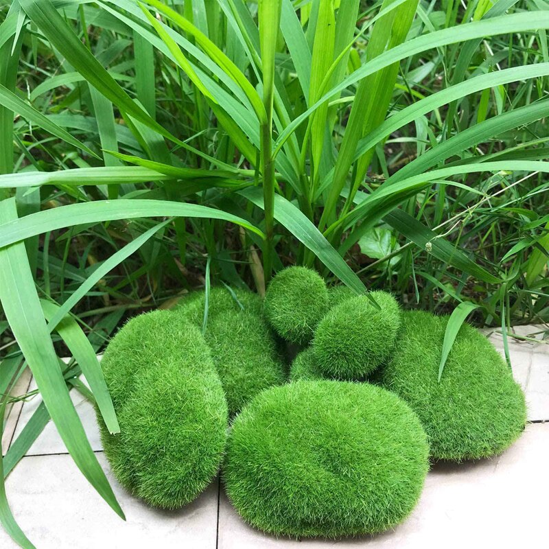 30PCS 3 Size Artificial Moss Rocks Decorative, Green Moss Balls,for Floral Arrangements Gardens and Crafting