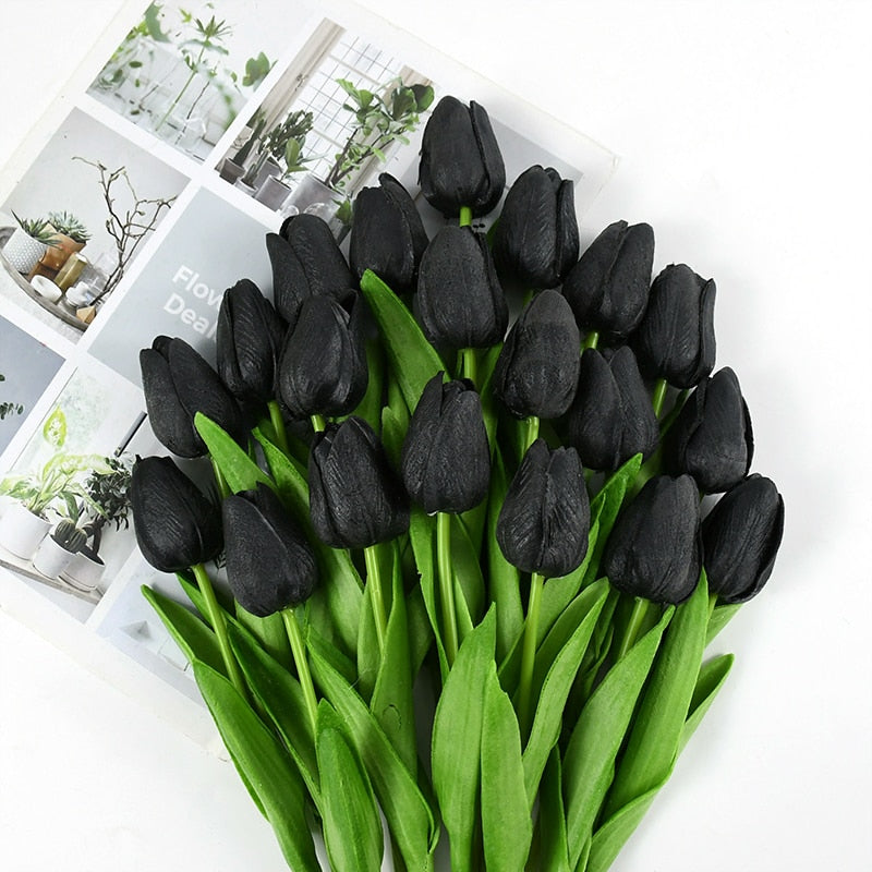 35 cm Tulip Flower Artificial Tulip Bouquet 10/5Pcs PE foam Fake Flower for wedding Ceremony Decor Home Garden Bouquet Decor