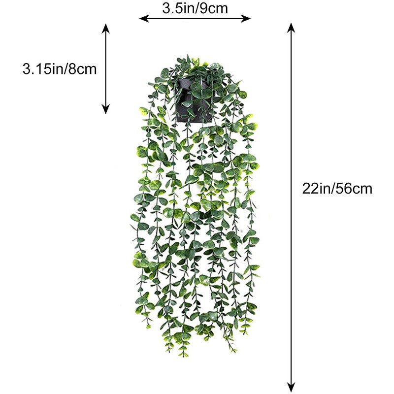 Artificial Succulents Hanging Wall Plants Eucalyptus Mandala Hanging Potted Plastic Garland Wedding Home Decor Rattan Bonsai