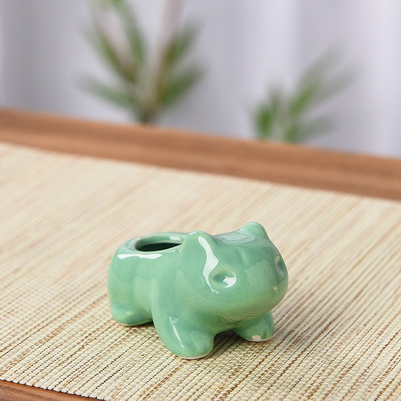 Creative Ceramic Mini Flowerpot Succulent Planter Cute Green Plants Planter Flower Pot with Hole Home Garden Decoration outdoor