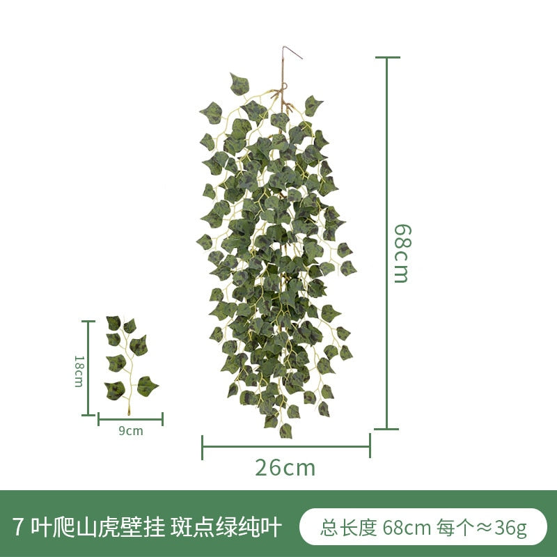 Home Wall Decoration Encryption Green Plant Simulation Willow Leaf Wisteria Strip Pendant Simulation Eucalyptus Pendant