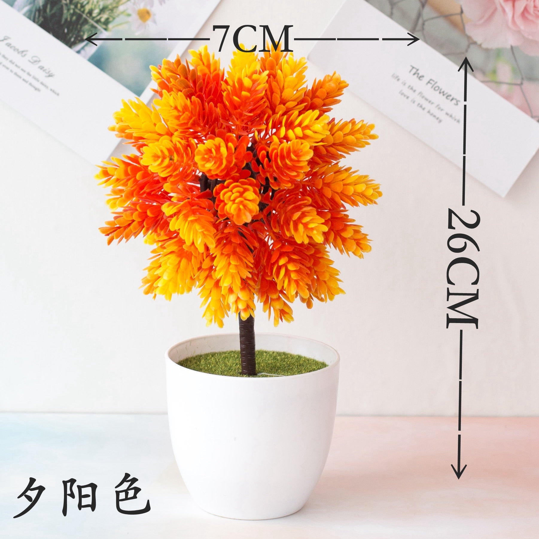 Cherry snowball simulation plant potted grass ball bonsai small tree home decoration flower ornaments creative mini ball