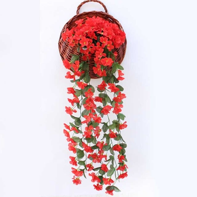 Violet Artificial Flower Party Decoration Simulation Valentine's Day Wedding Wall Hanging Basket Flower Orchid fake Flower