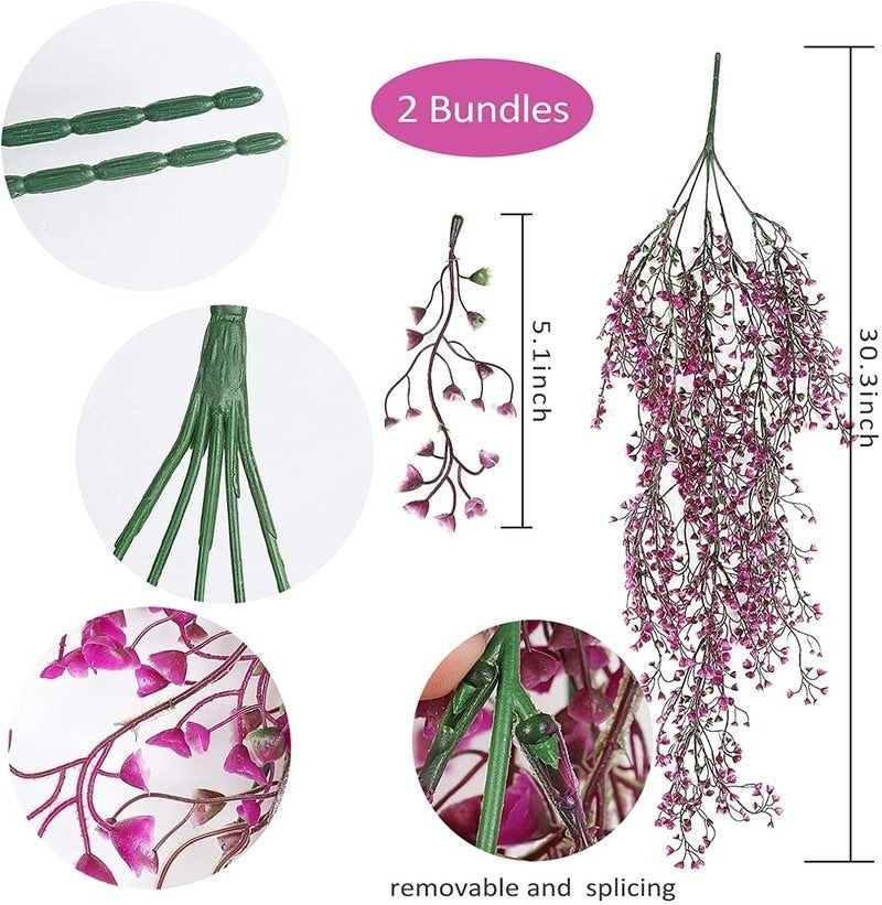 85CM Artificial Hanging Flower Plant Fake Vine Willow Rattan Flower Artificial Hanging Plant for Home Garden Wall Decoration