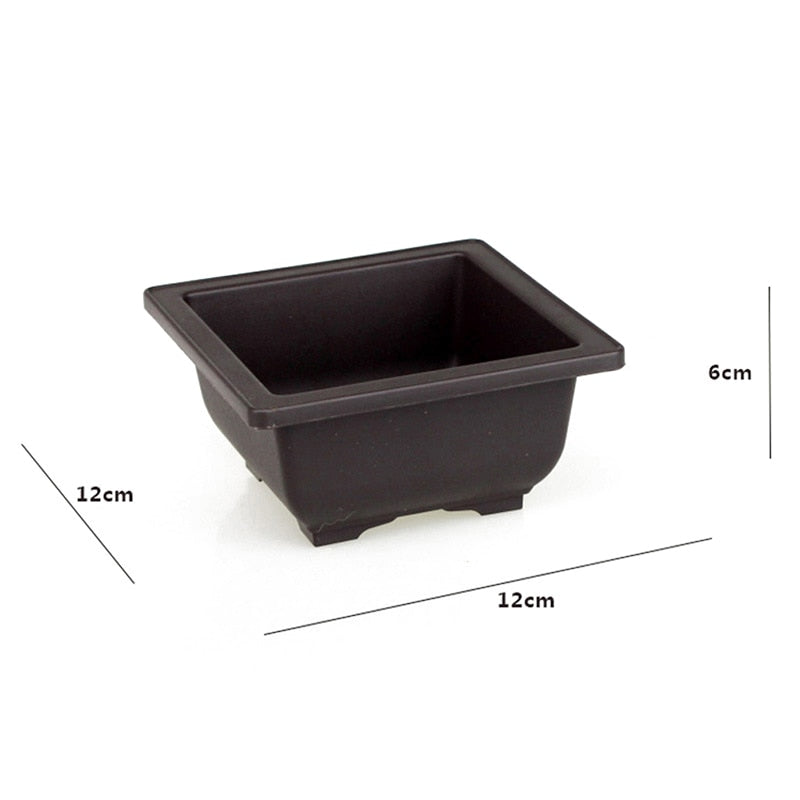 1PC Plastic Flower Pot Balcony Square Flower Pot Flower Bonsai Bowl Nursery Pot Flower Pot Imitation Rectangle Nursery Basin