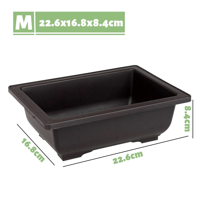 1Pc Imitation Purple Sand Plant Tray Plastic Flower Pot Balcony Square/Rectangular/Hexagon Pot Tray Bonsai Bowl Garden Decor