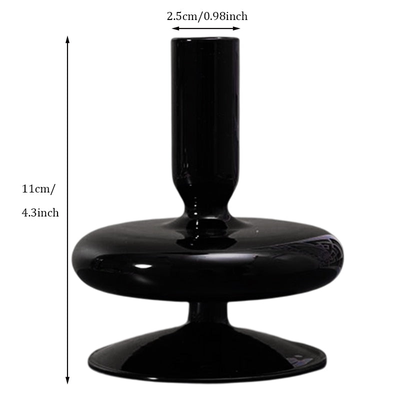 Black Glass Vases Glass Candle Holders for Wedding Home  Flower Vase Decoratio Candlestick Holder  Modern Living Room Decor