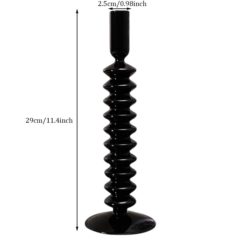 Black Glass Vases Glass Candle Holders for Wedding Home  Flower Vase Decoratio Candlestick Holder  Modern Living Room Decor