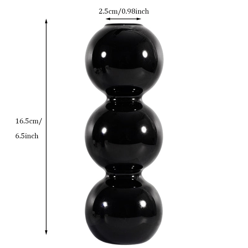 Black Glass Vases Glass Candle Holders for Wedding Home  Flower Vase Decoratio Candlestick Holder  Modern Living Room Decor