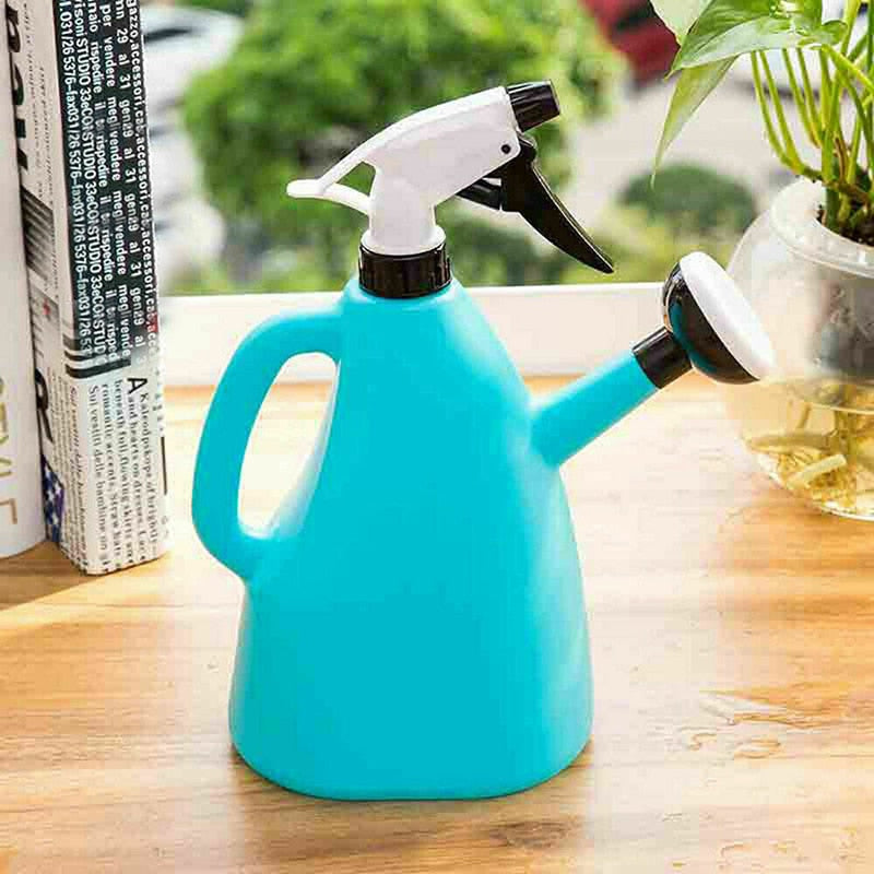 2 In 1 Plastic Watering Can Indoor Garden Plants Pressure Spray Water Kettle Adjustable Sprayer 1L